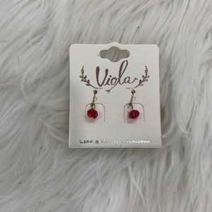 Viola Small Red‎ Earrings.